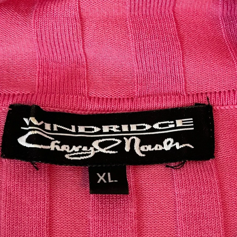 Cheryl Nash Windridge Women’s Pink Ribbed Zip-Up Top ‎ Sz XL